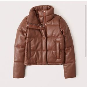 Abercrombie Vegan Leather Puffer Jacket